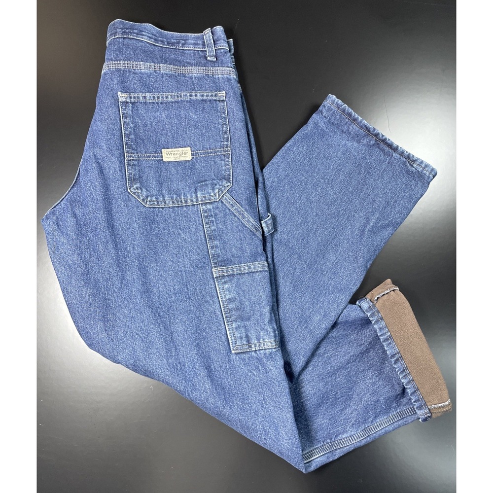 Wrangler Authentic Issue Fleece-Lined Insulated Carpenter Pants Mens 31x31 Denim